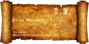 Krix Marcell névjegykártya